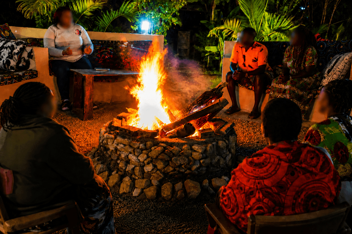 Story circle community gathering at Ubuntu